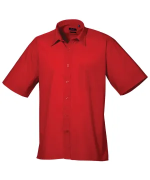 Short sleeve poplin shirt | Red*