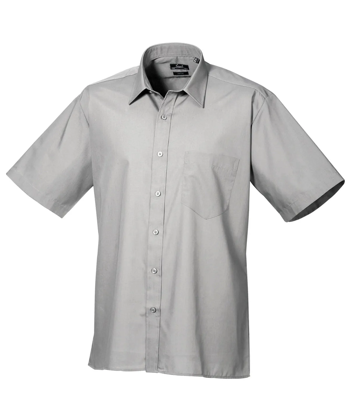 Short sleeve poplin shirt | Silver*