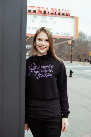 Six Impossible Things Fitted Crop Hoodie | Alice in Wonderland