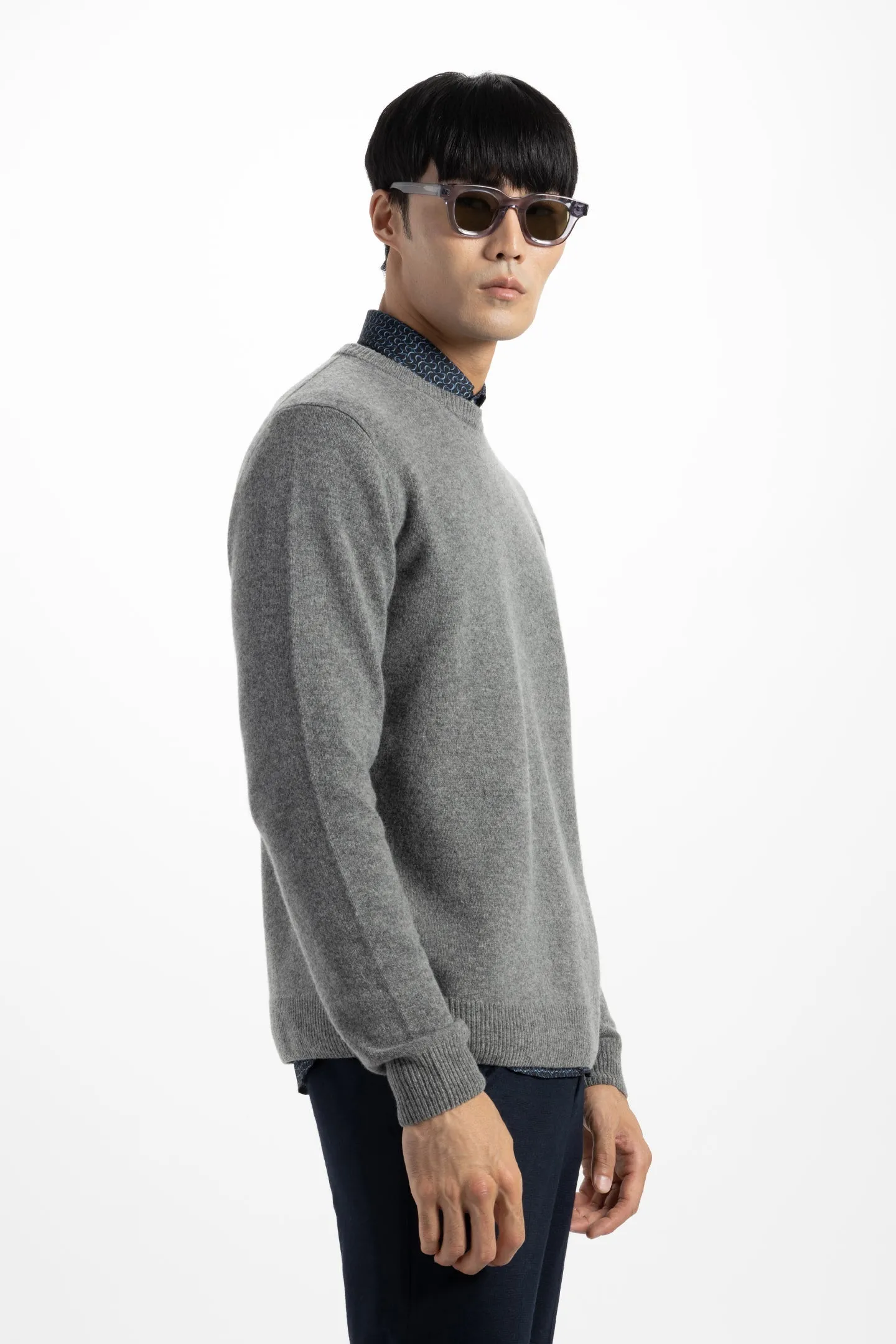 Soft Cloth Crewneck Sweater in Merino Jersey - Worsted