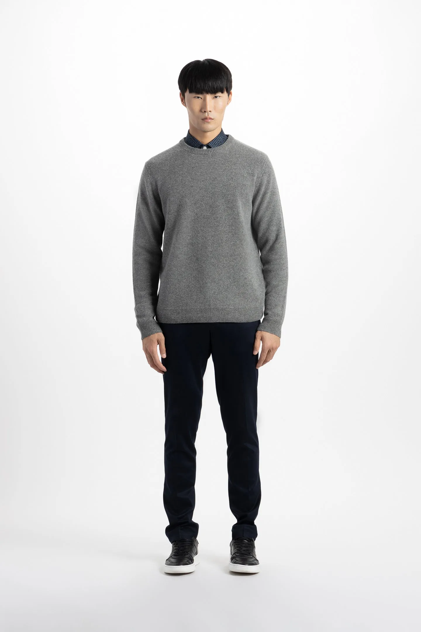 Soft Cloth Crewneck Sweater in Merino Jersey - Worsted