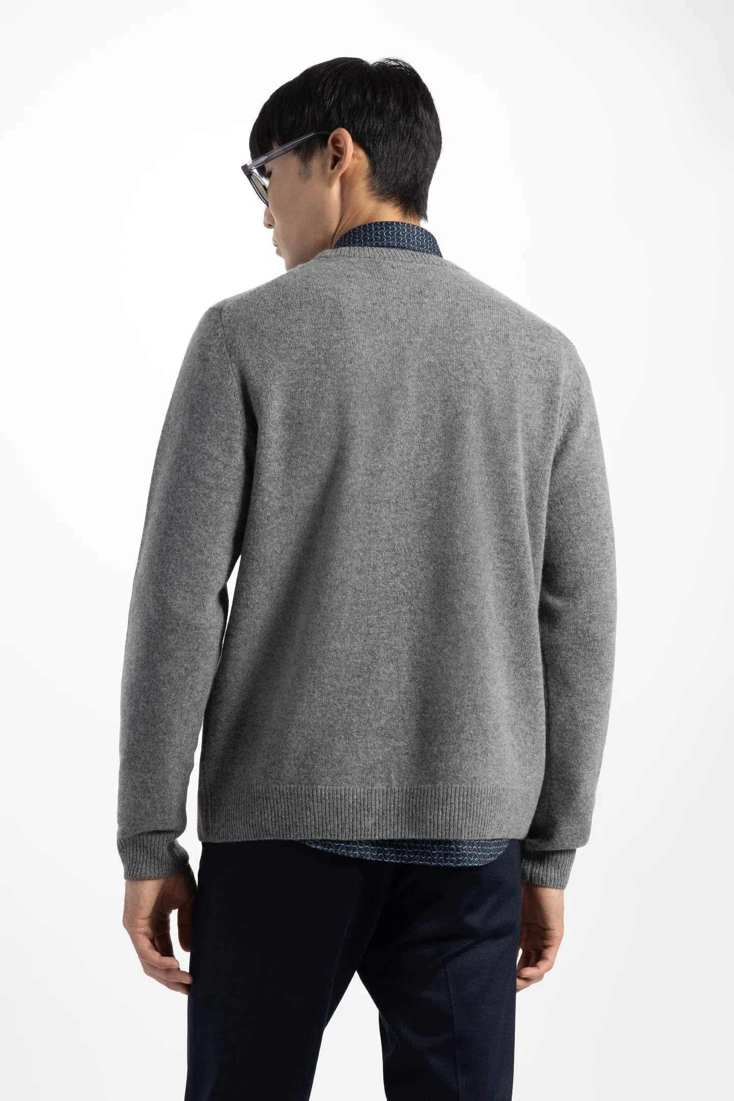 Soft Cloth Crewneck Sweater in Merino Jersey - Worsted