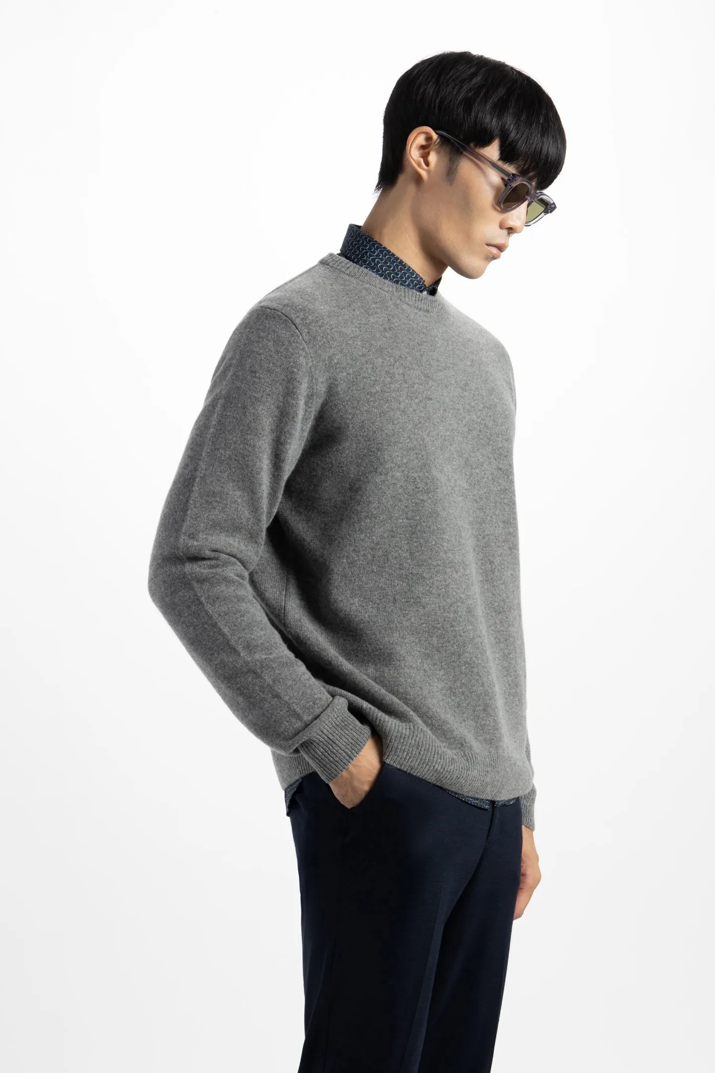 Soft Cloth Crewneck Sweater in Merino Jersey - Worsted