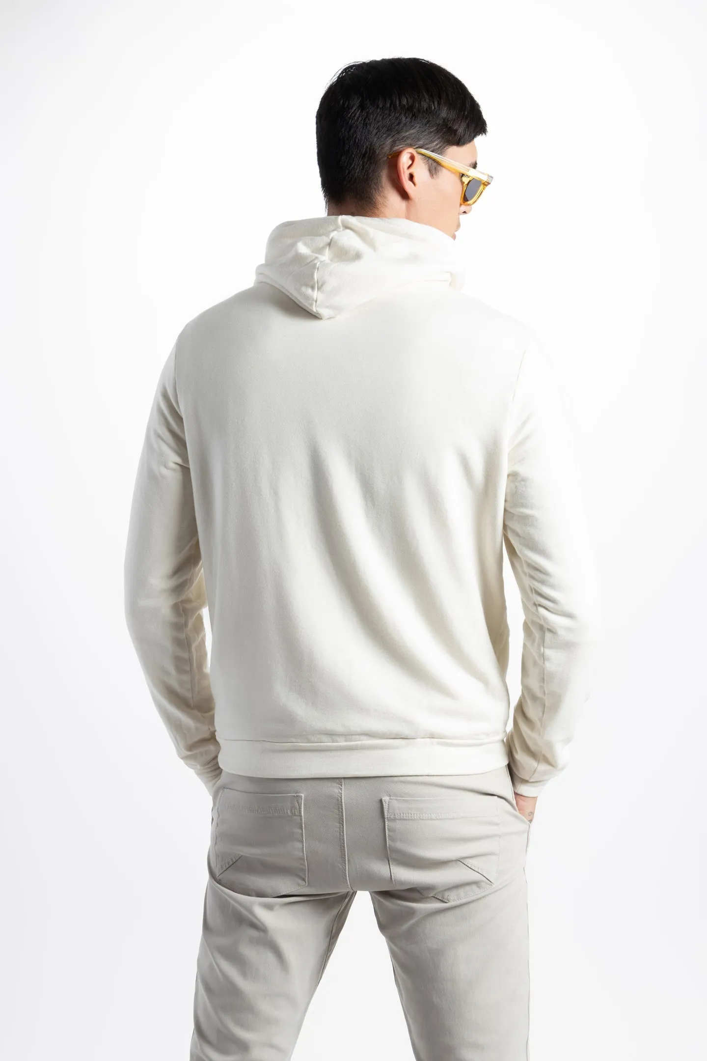 Soft Cloth Hollywood Hoodie in Japanese Stretch Terry - Natural