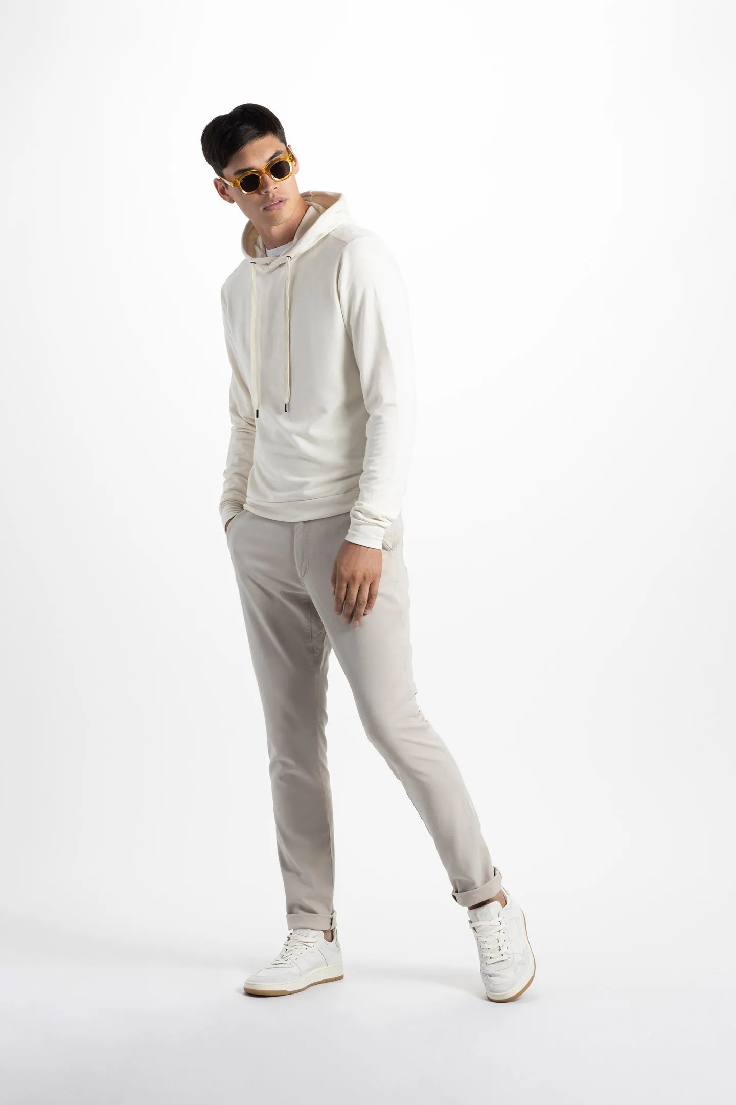Soft Cloth Hollywood Hoodie in Japanese Stretch Terry - Natural