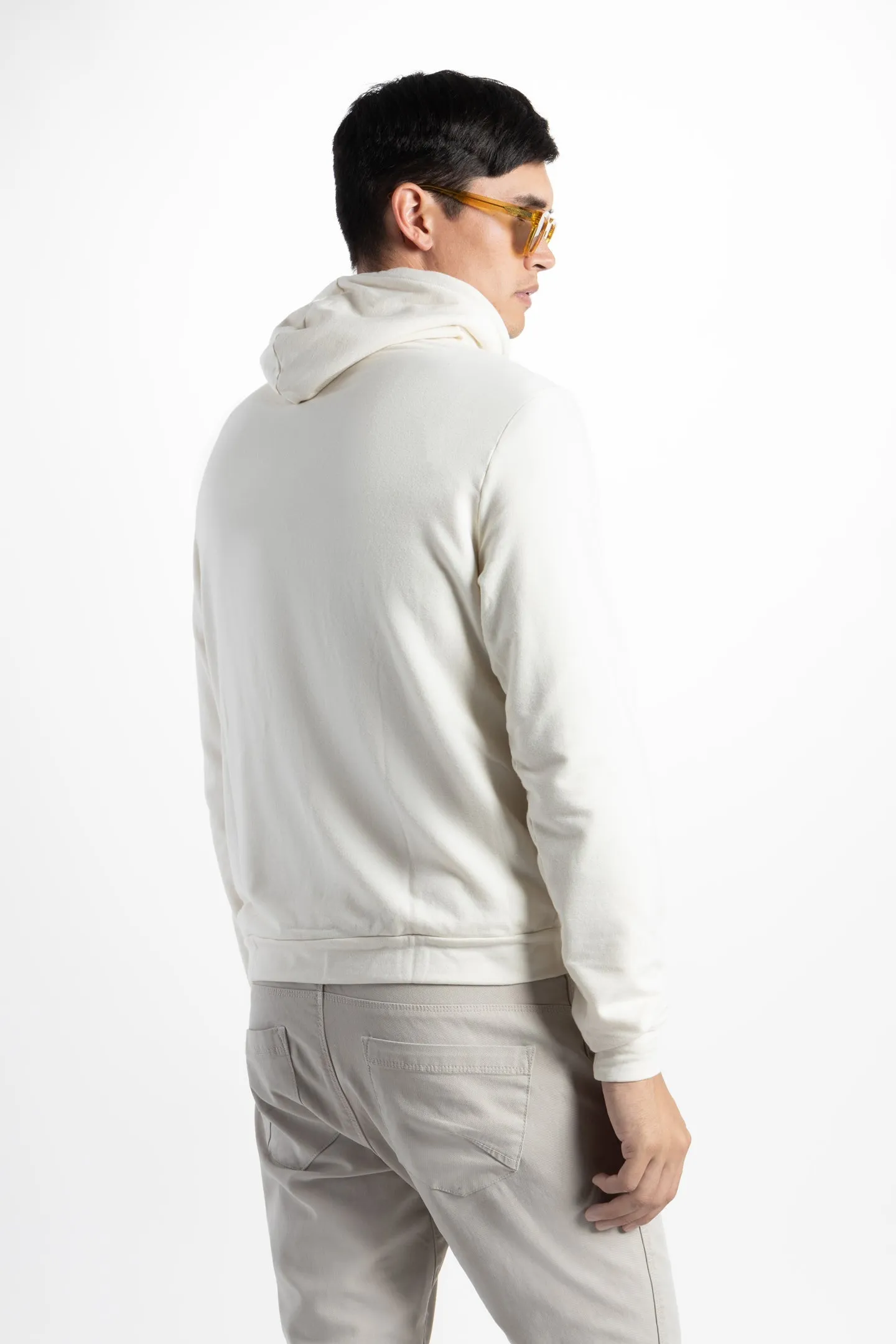 Soft Cloth Hollywood Hoodie in Japanese Stretch Terry - Natural