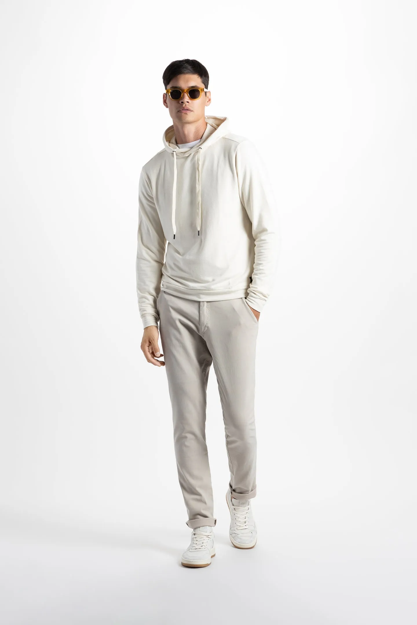 Soft Cloth Hollywood Hoodie in Japanese Stretch Terry - Natural