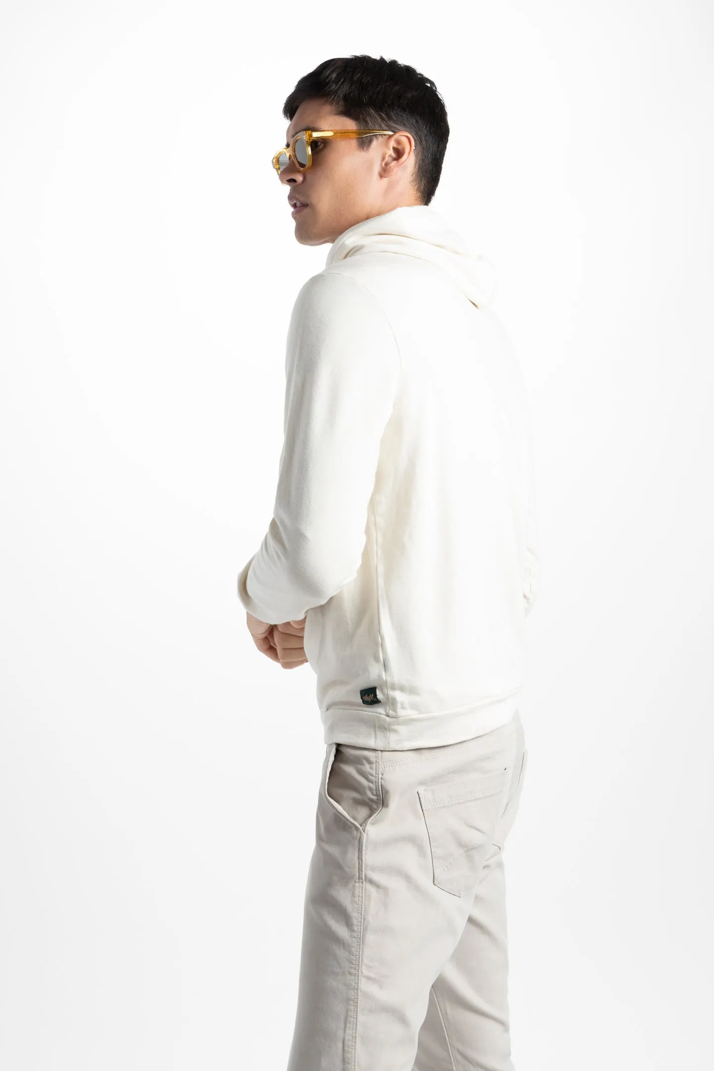 Soft Cloth Hollywood Hoodie in Japanese Stretch Terry - Natural