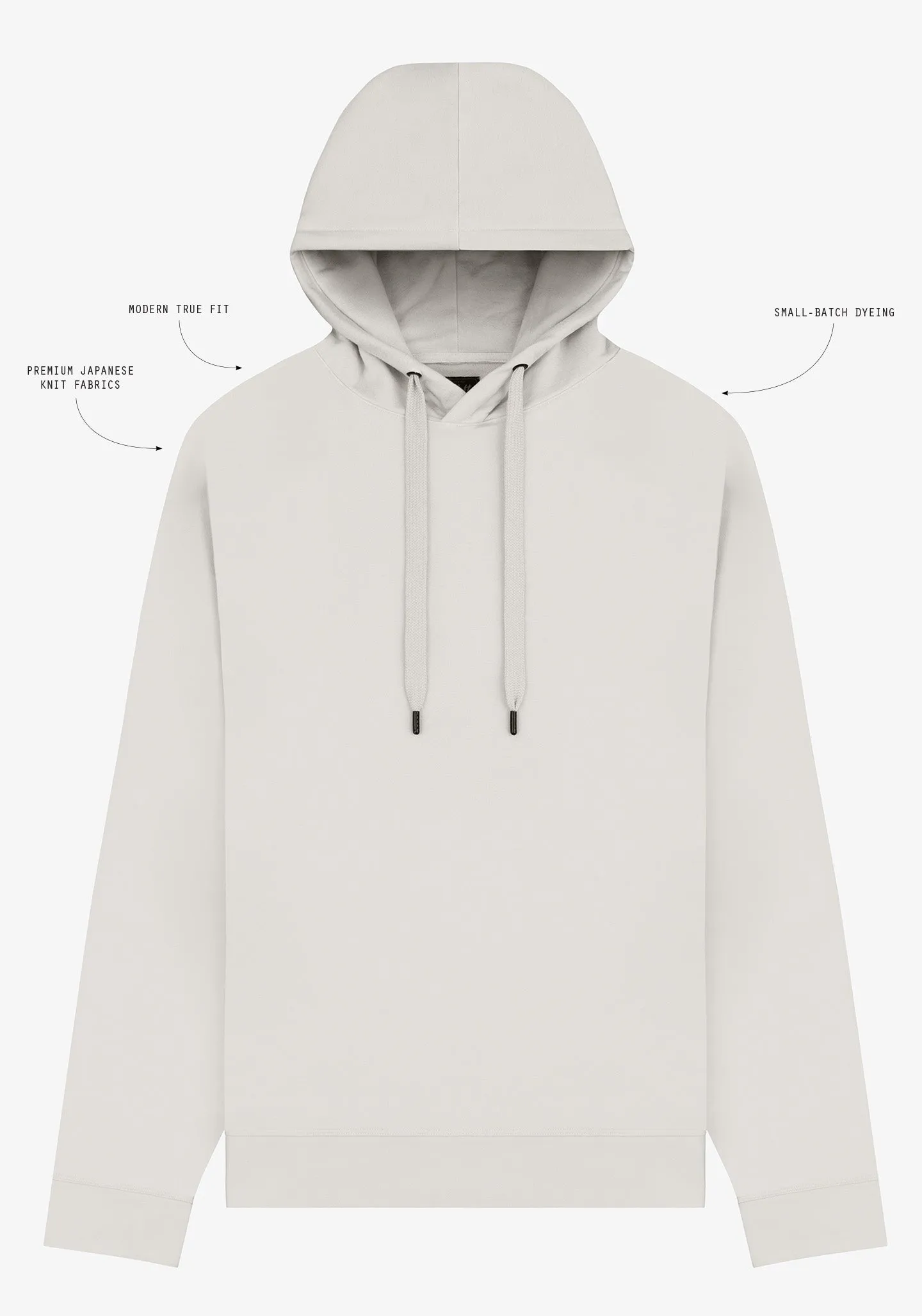 Soft Cloth Hollywood Hoodie in Japanese Stretch Terry - Natural