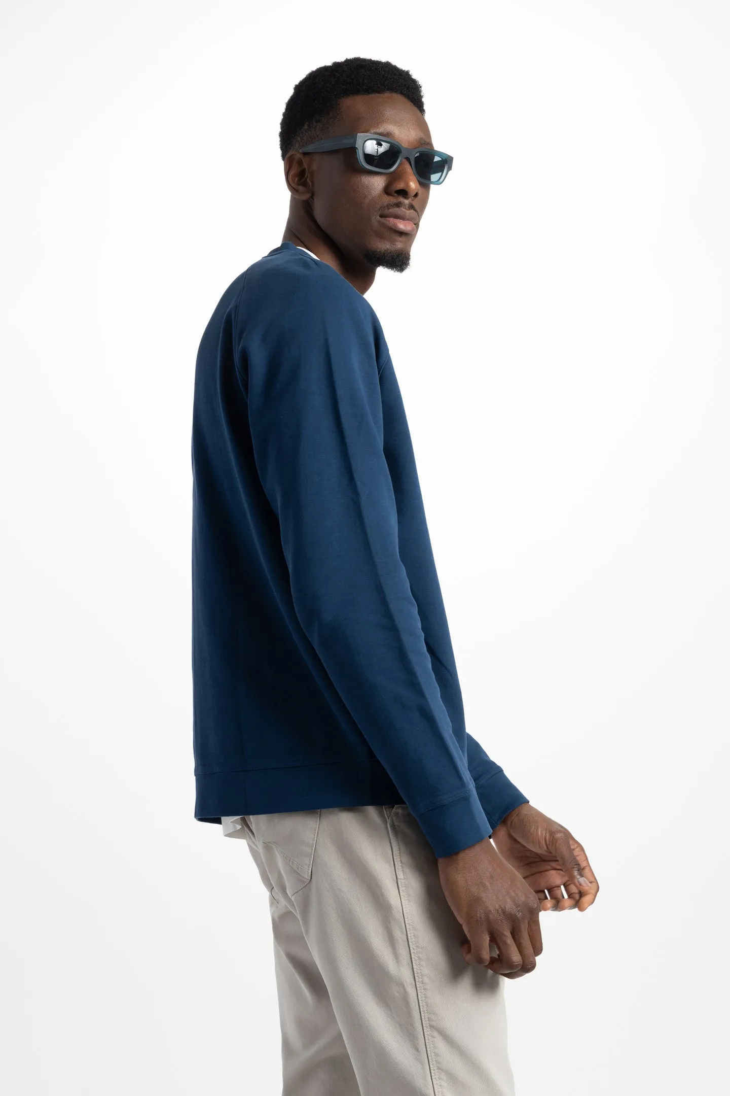 Soft Cloth Stingray Sweatshirt in Luxe Japanese Jersey - Indigo