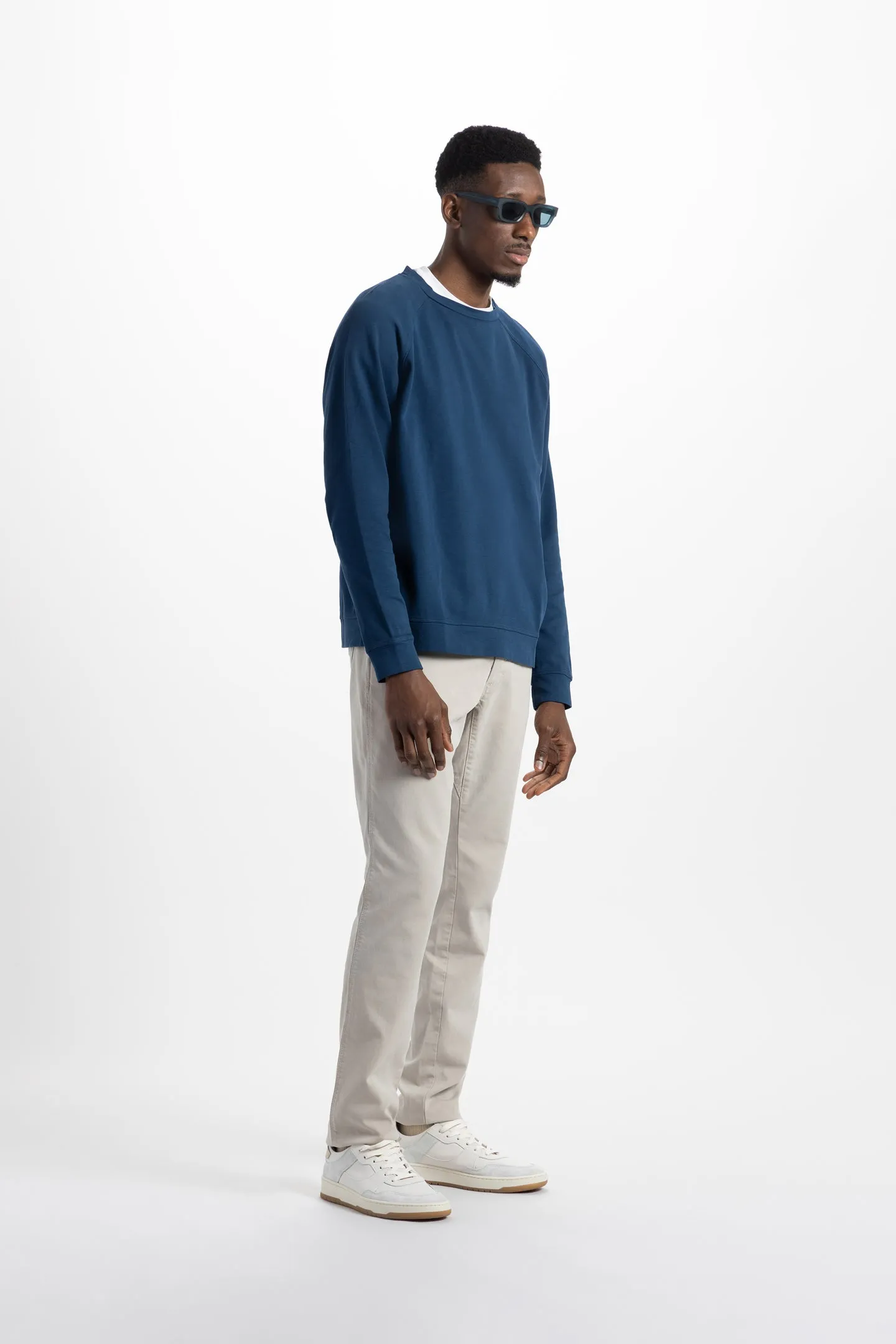 Soft Cloth Stingray Sweatshirt in Luxe Japanese Jersey - Indigo