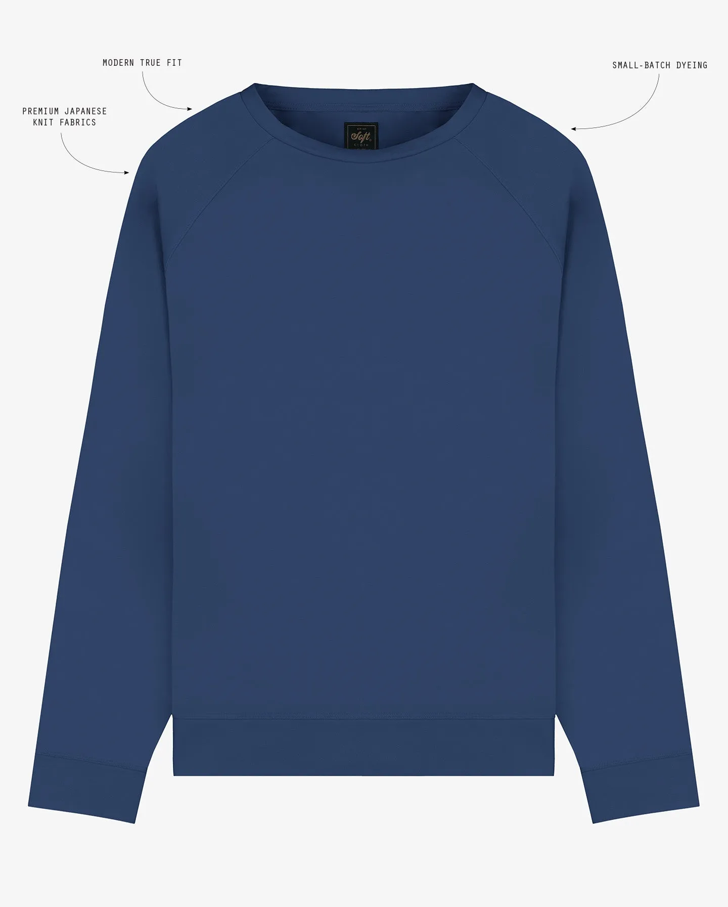 Soft Cloth Stingray Sweatshirt in Luxe Japanese Jersey - Indigo