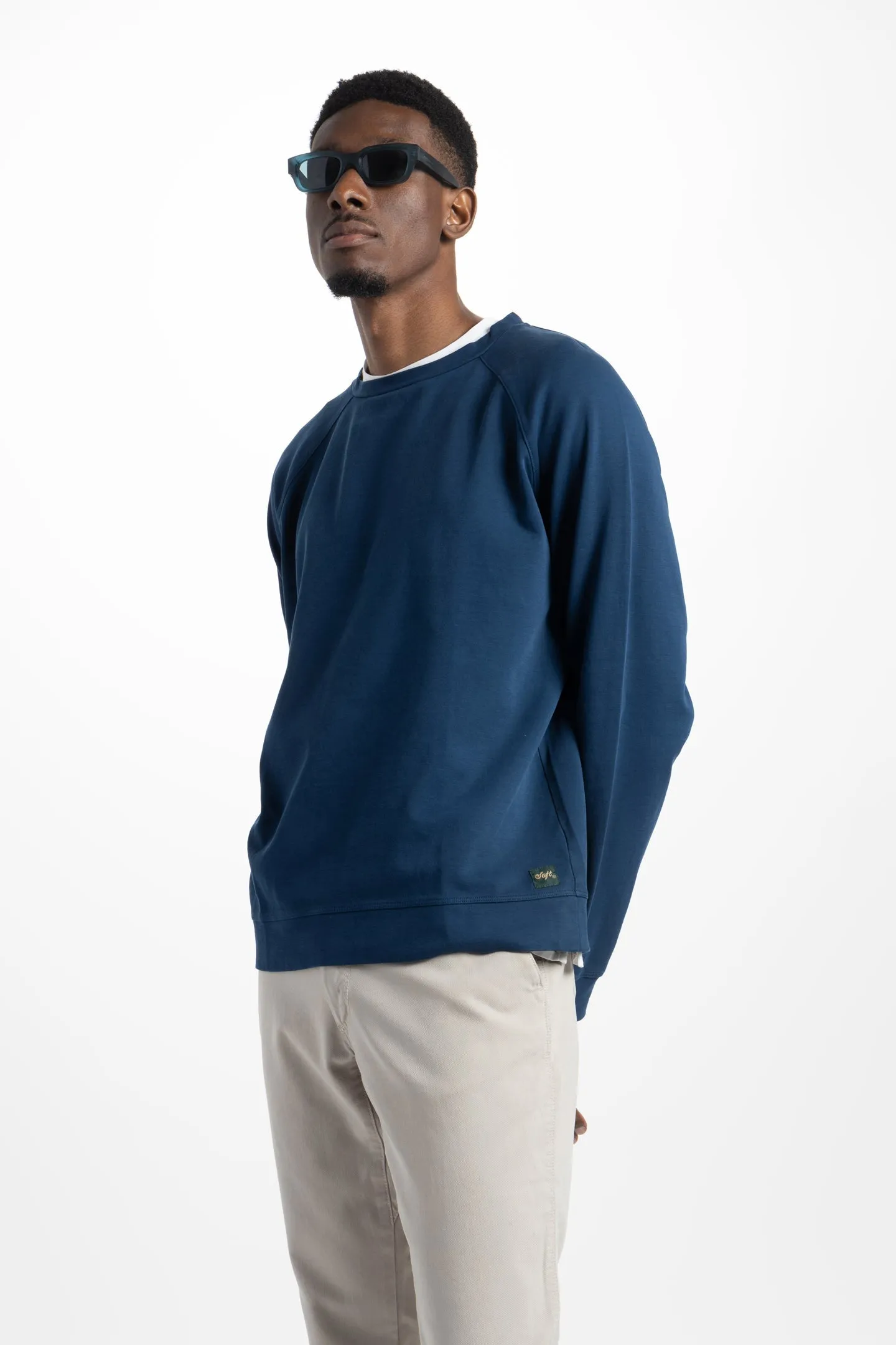 Soft Cloth Stingray Sweatshirt in Luxe Japanese Jersey - Indigo