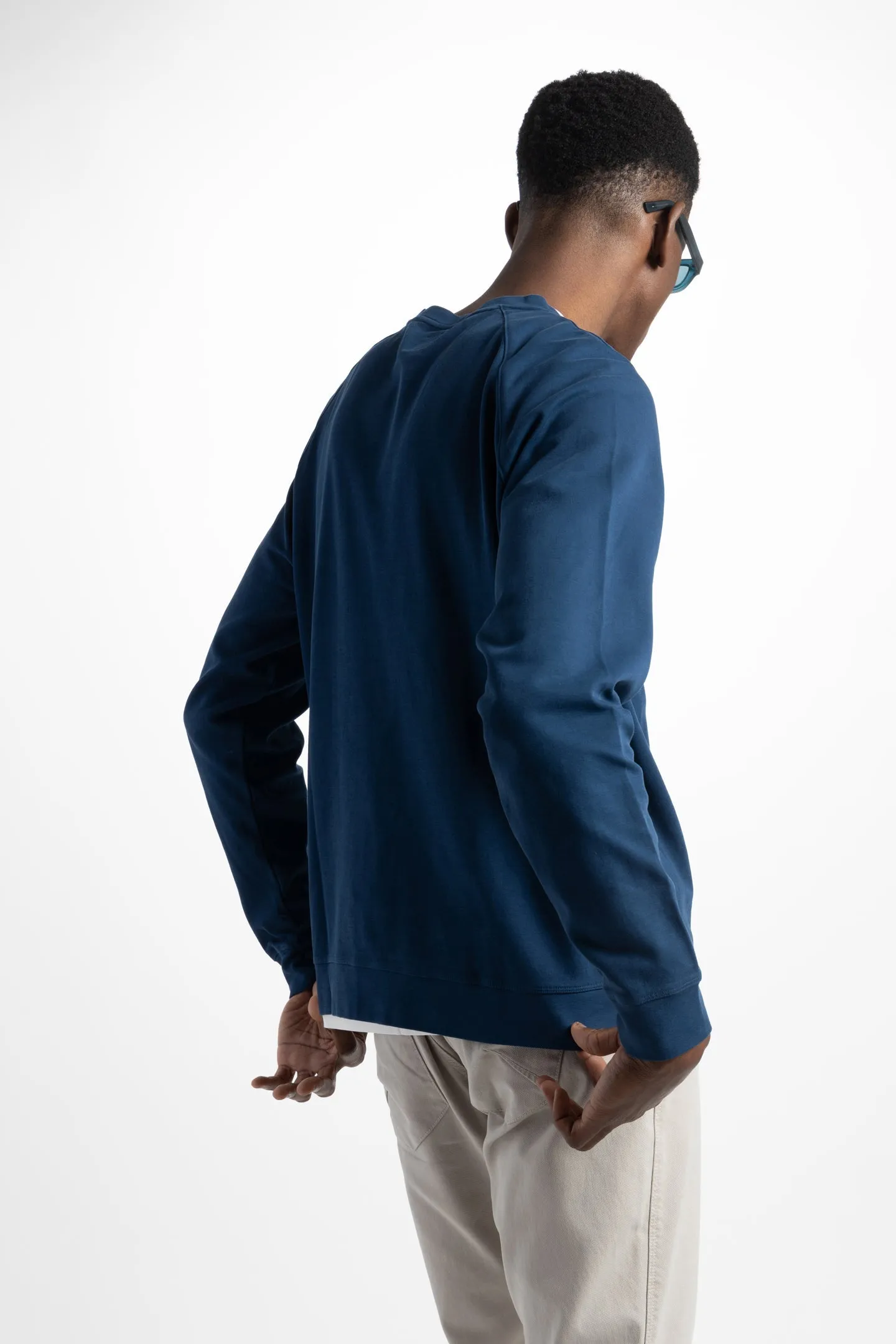 Soft Cloth Stingray Sweatshirt in Luxe Japanese Jersey - Indigo