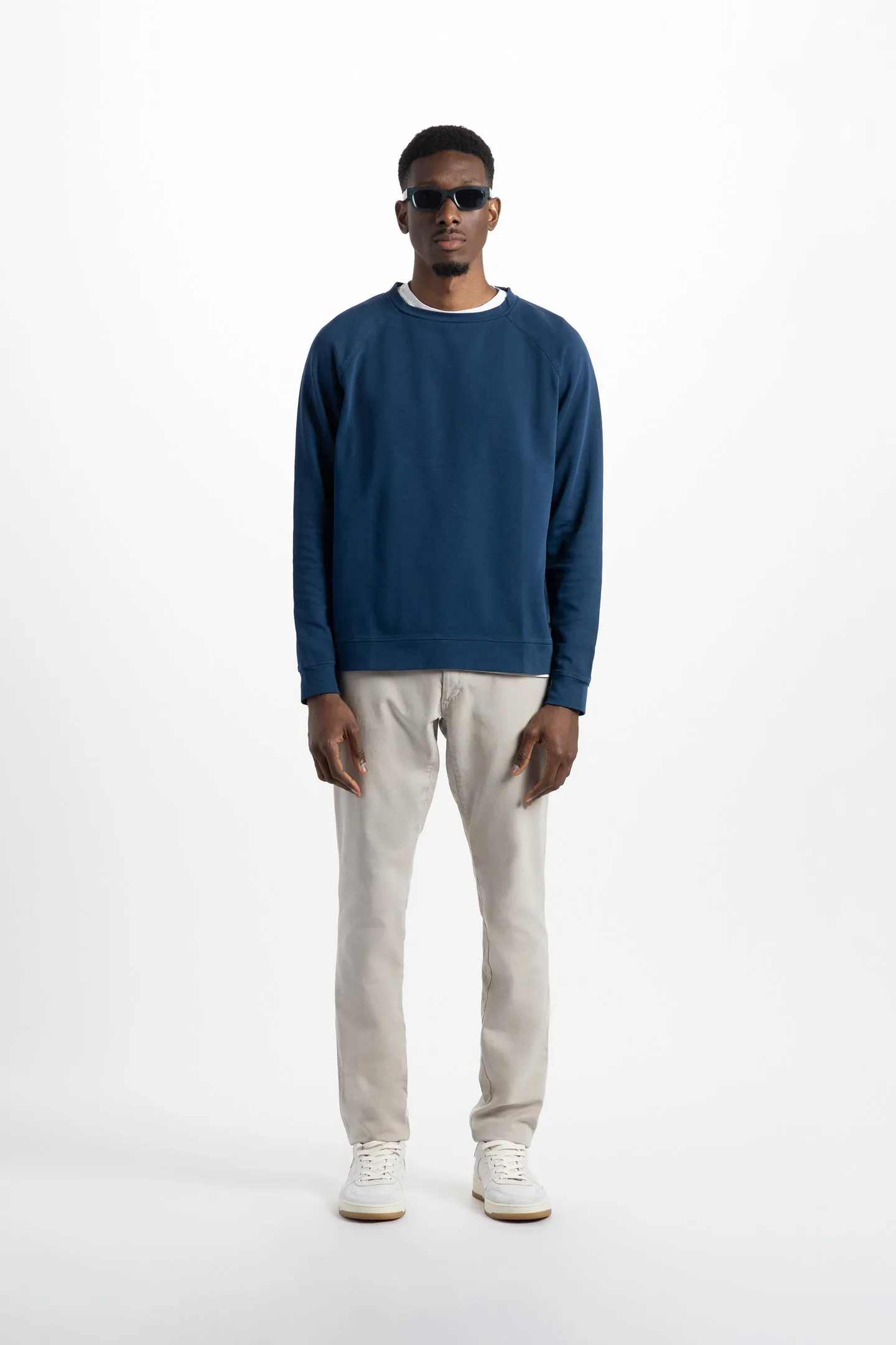 Soft Cloth Stingray Sweatshirt in Luxe Japanese Jersey - Indigo