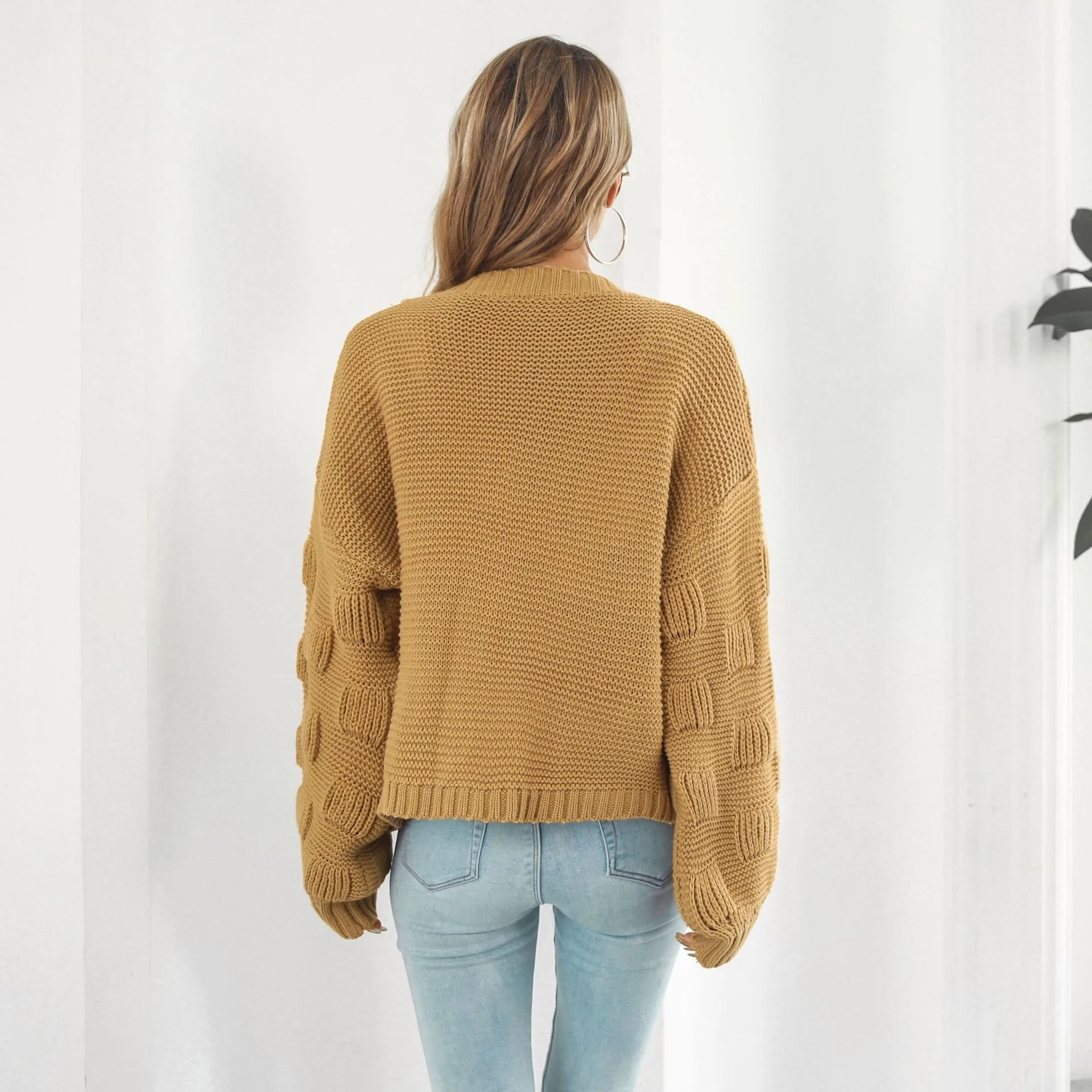 Stella Marie Cardigan | Langer Woll-Cardigan mit Faltenärmeln für Damen