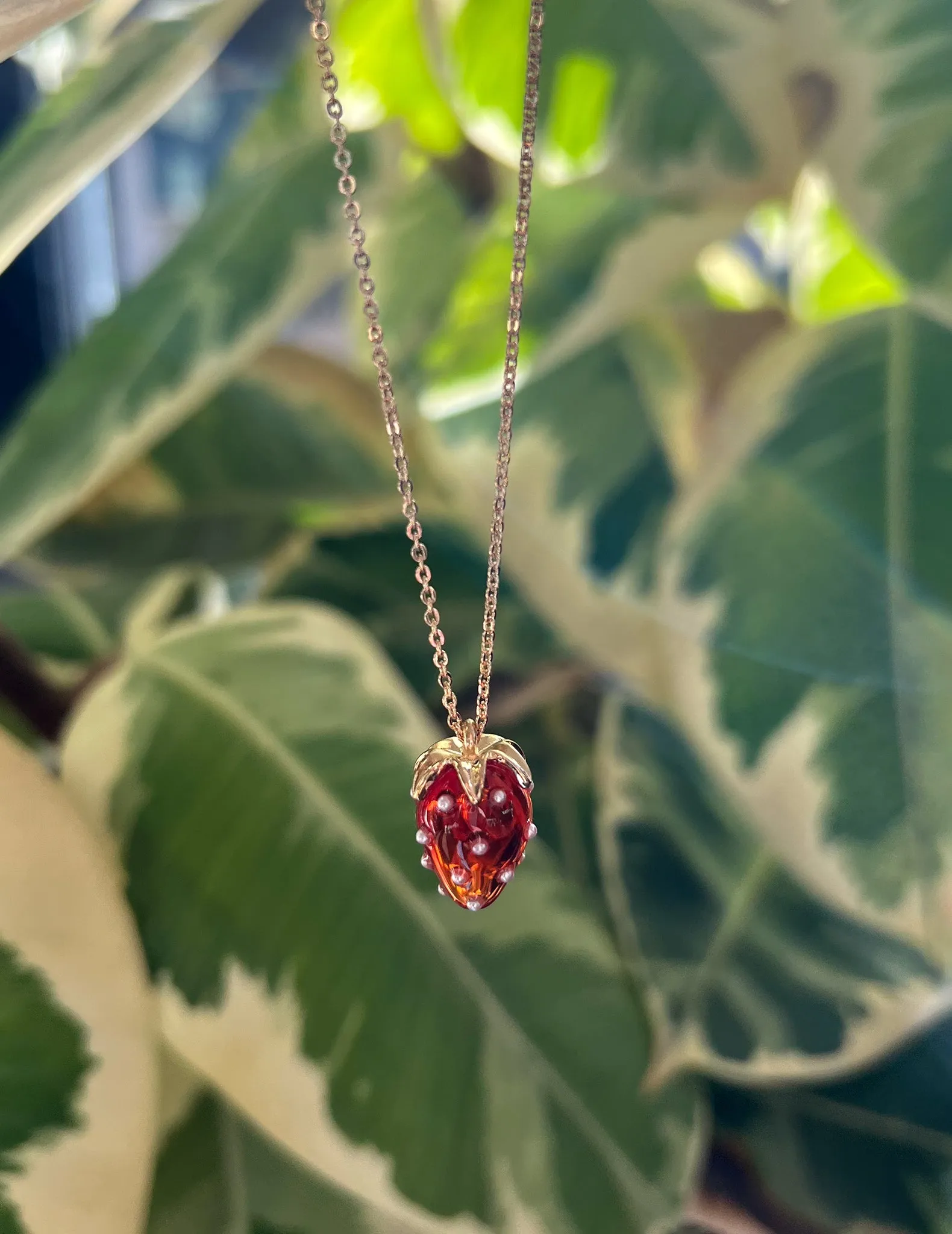 Strawberry Fields Resin Charm Necklace