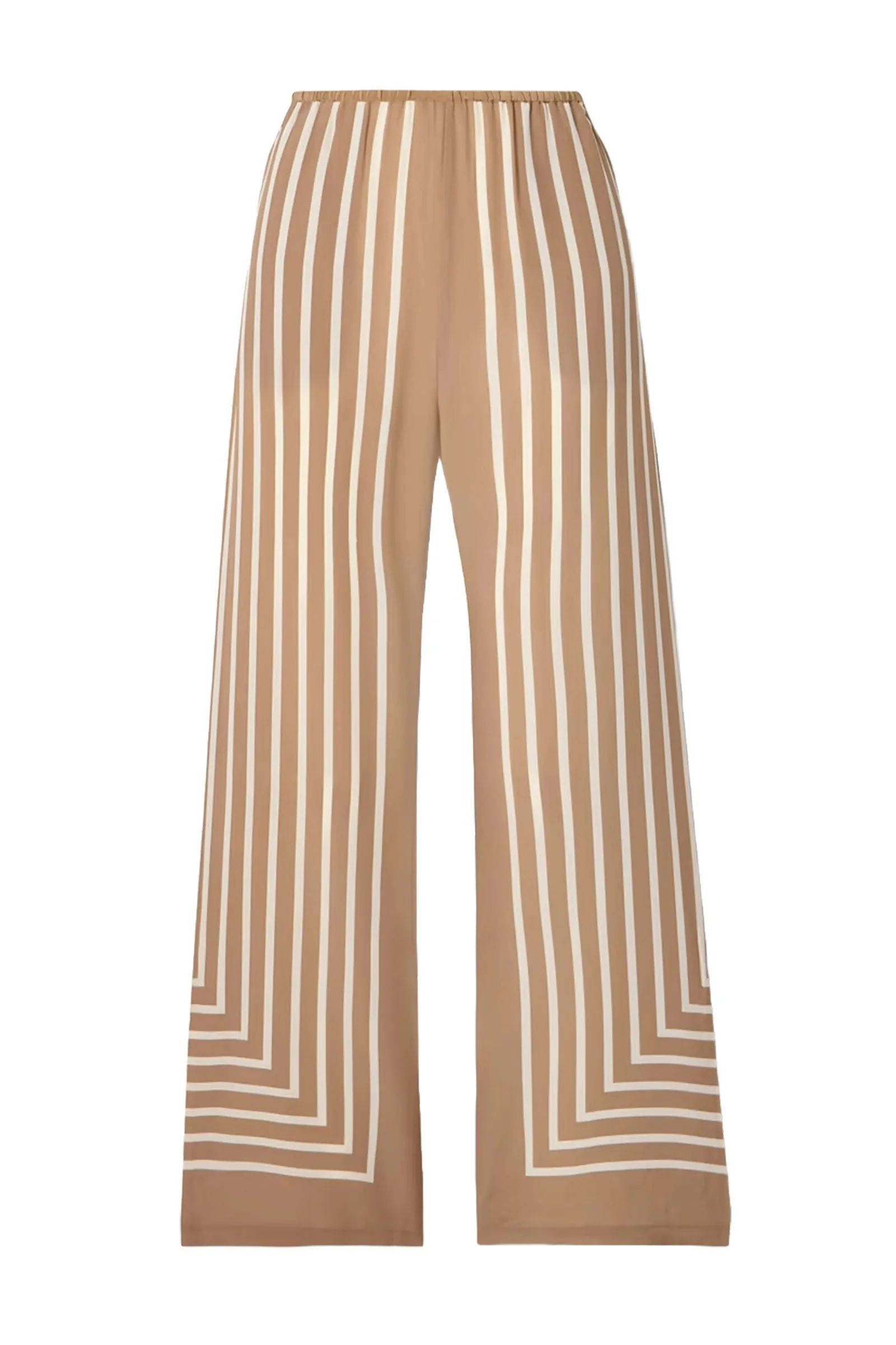 Striped Silk-crepe Wide-leg Pants