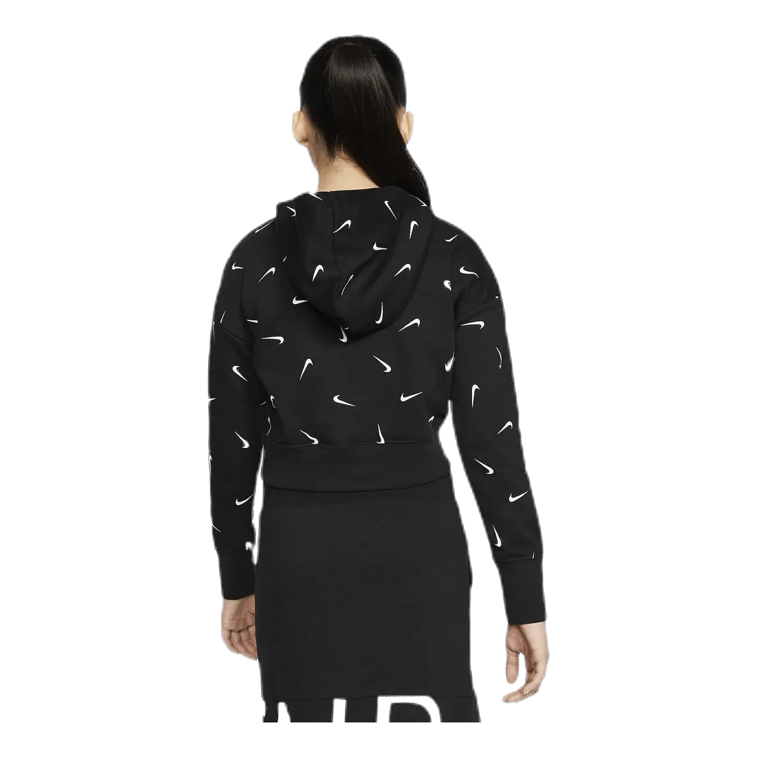Swooshfetti Crop Hoodie Jr White/Black
