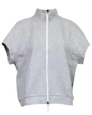 Terry Zip Cap Sleeve Jacket