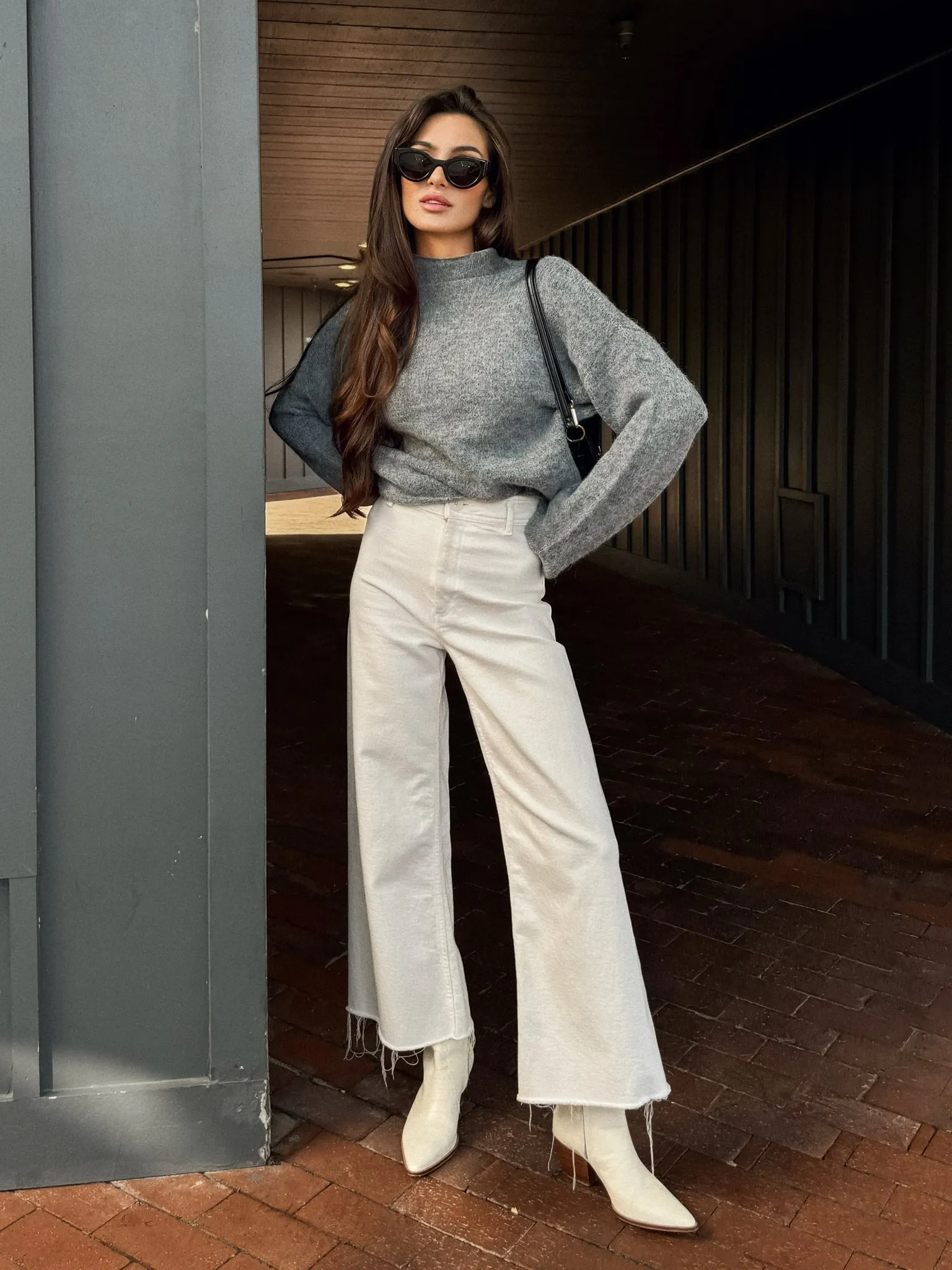 Thea Turtleneck Sweater in Grey
