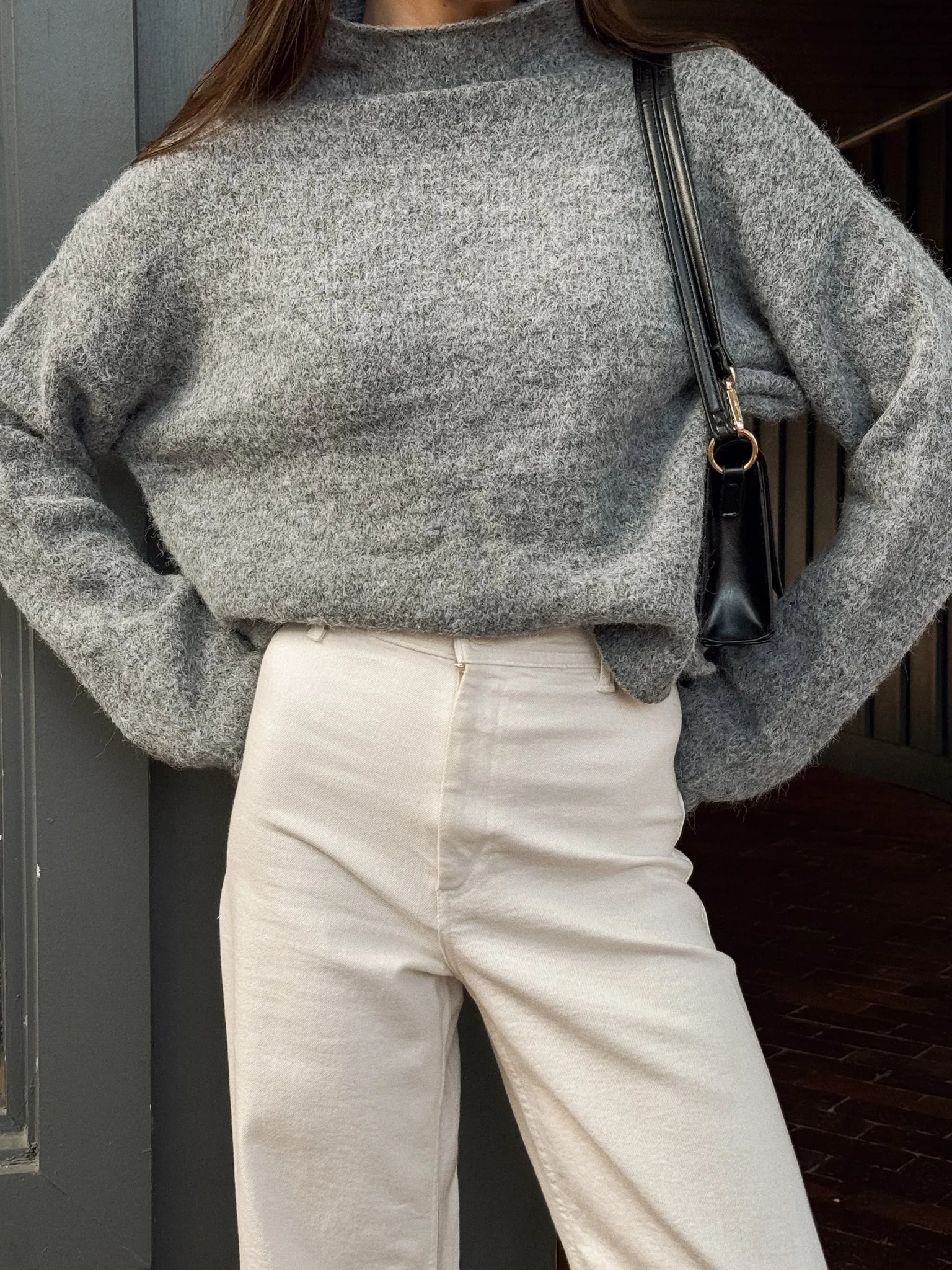 Thea Turtleneck Sweater in Grey