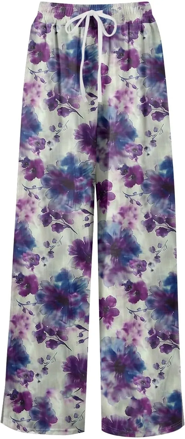 Travel Pants Women Relaxed Fit Baggy 2025 Casual Dressy Palazzo High Waist Trendy Trousers