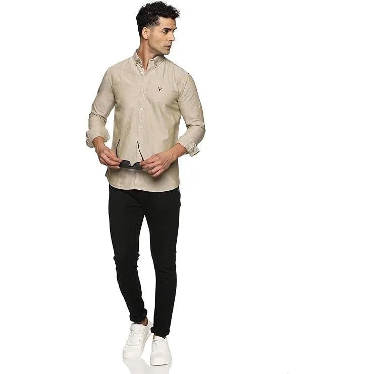 U.S. ELK Boys' and Men's Long Sleeve Button Down Dress Shirts- Khaki
