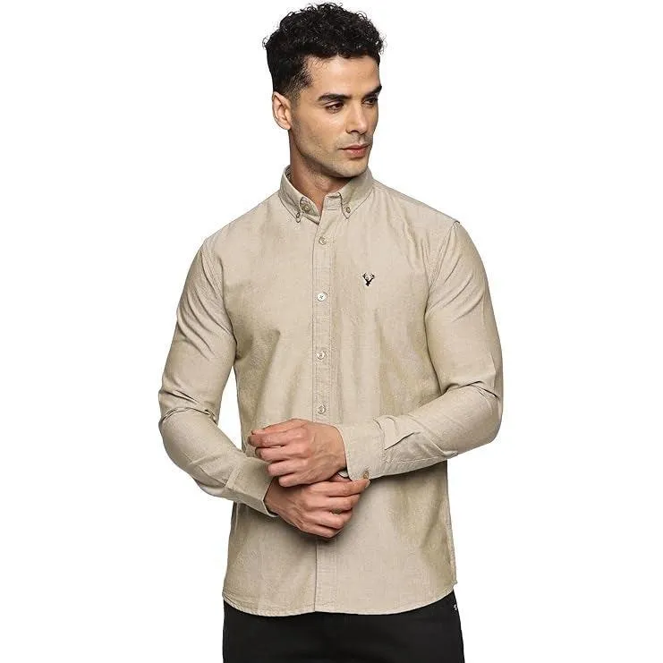 U.S. ELK Boys' and Men's Long Sleeve Button Down Dress Shirts- Khaki