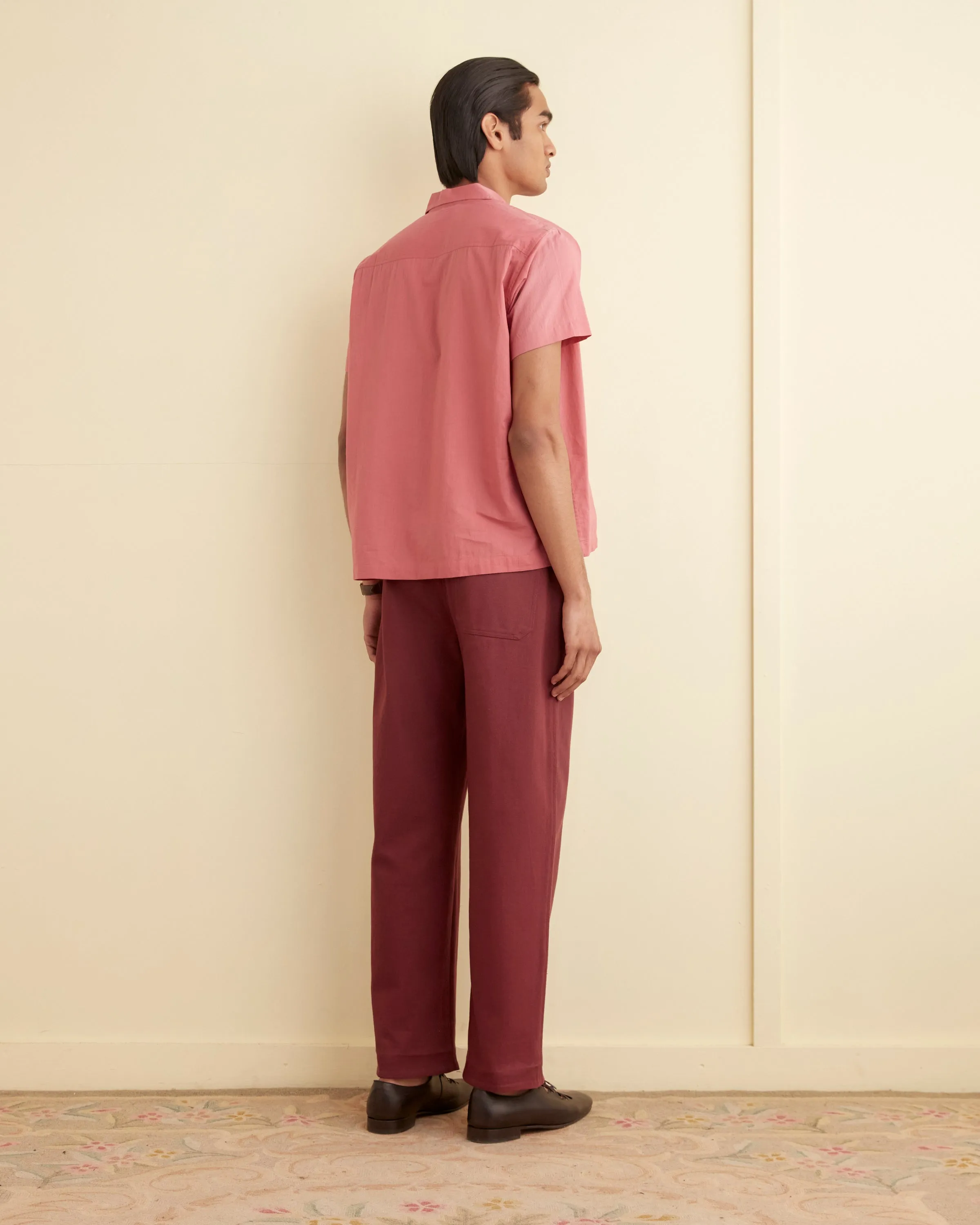 Voile Double-Pocket Short Sleeve Shirt - Pink