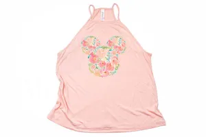 Watercolor Floral Mickey High Neck Tank