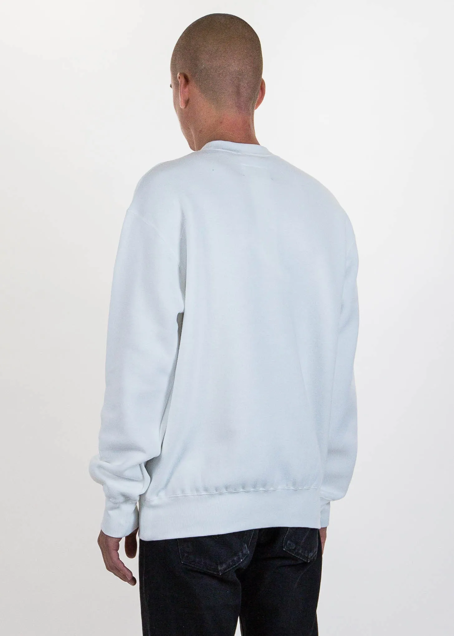 White Fringe Embroidery Air Brush Sweatshirt