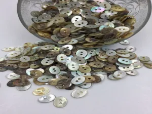 White Oval 2 Hole Mother of Pearl Shell Buttons