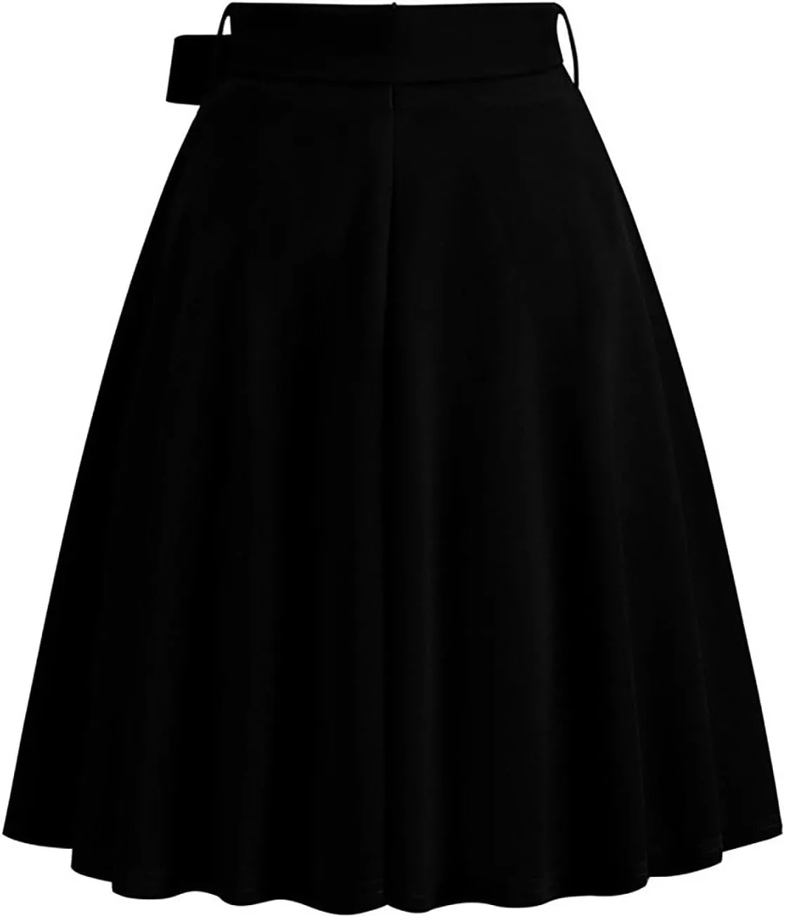 Women Retro Skirt 50s Vintage Hepburn Style High Waist Flared A-Line Skirts Rockabilly Midi Swing Skirt with Pocket