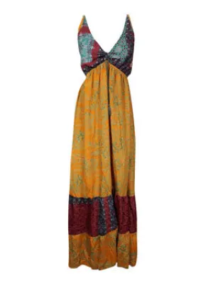 Womens Maxi Dress Sunset Orange Strapdress S/M