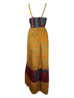 Womens Maxi Dress Sunset Orange Strapdress S/M