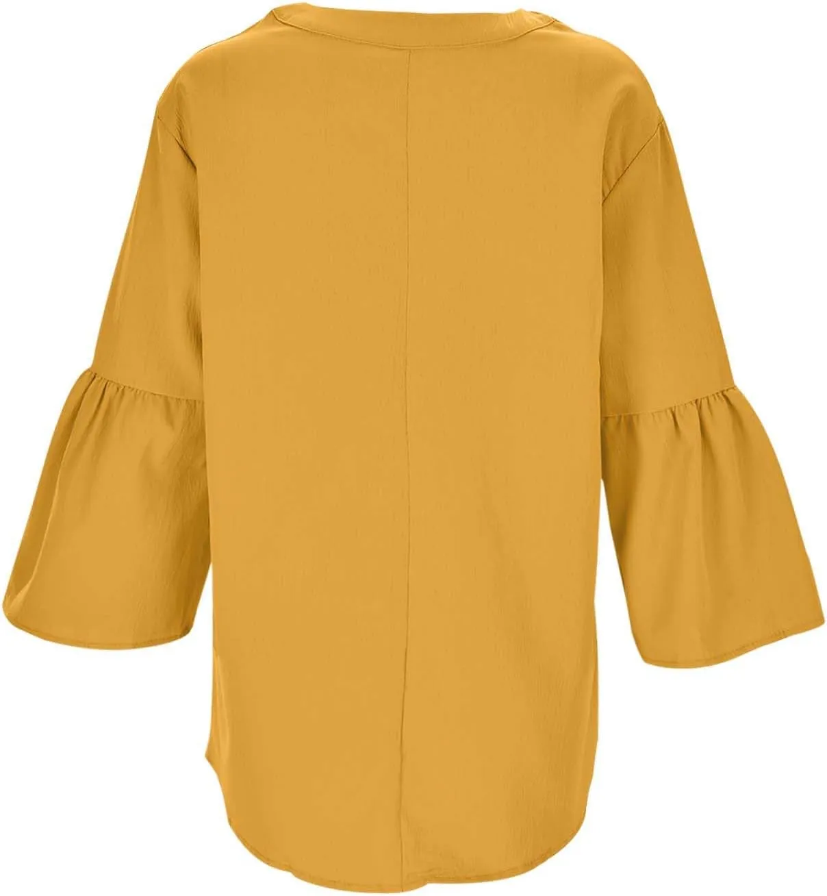 Women's Solid Color V Neck Casual Fashion Flared Sleeve Midi Dress Dress Women