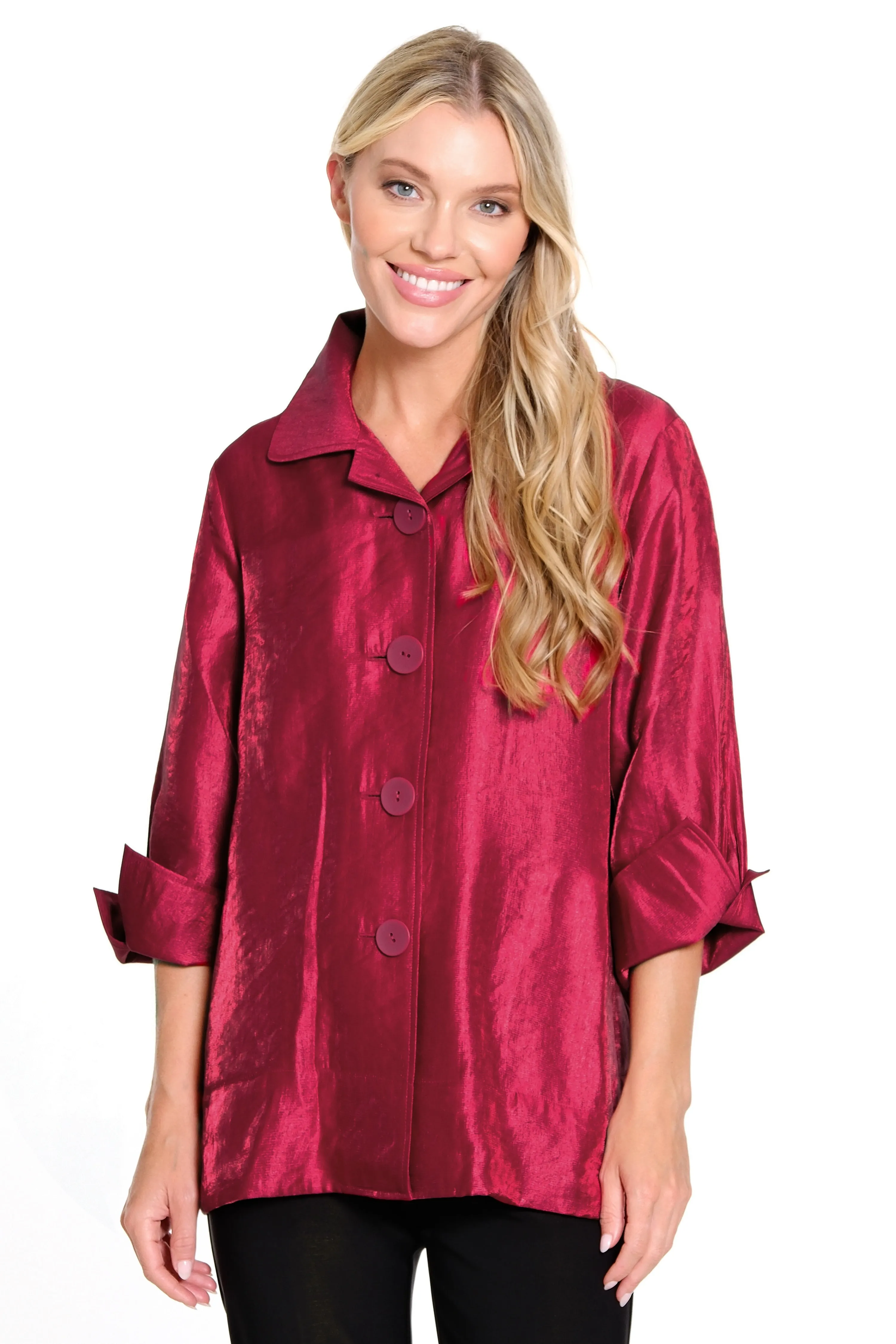 Woven Shimmer Jacket - Red