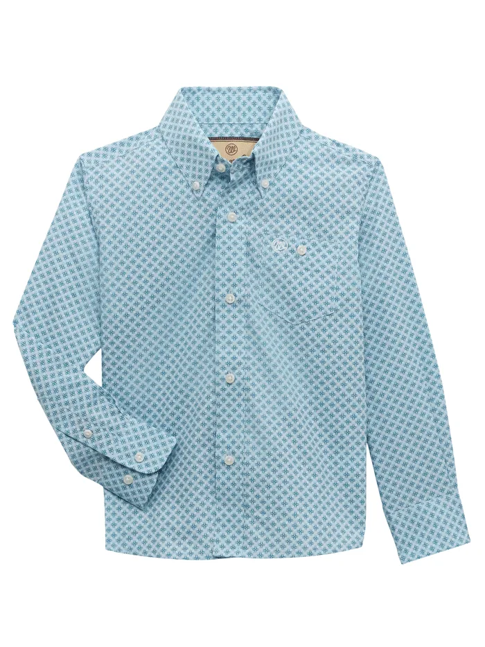 Wrangler 112356521 Kids Classic Long Sleeve Shirt Light Blue