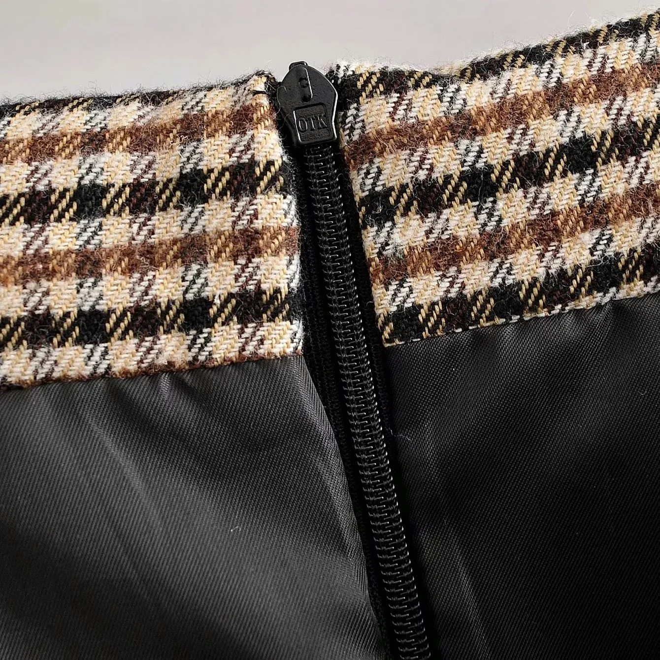XNWMNZ Women Autumn Elegant plaid mini skirt faldas mujer back zipper